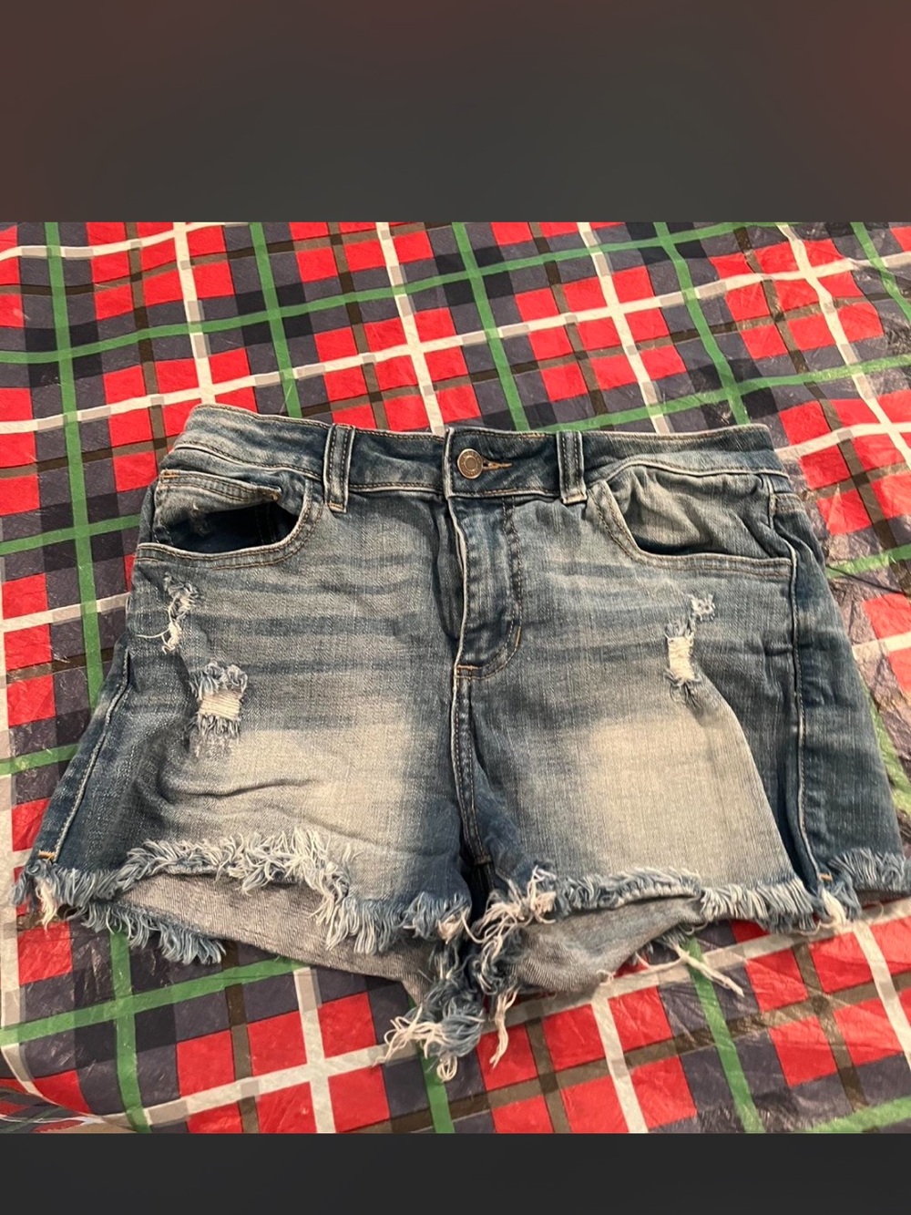 Cello Women's Faded Blue Distressed Denim Shorts